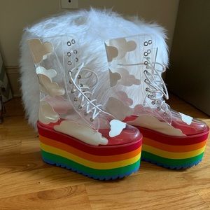 DOLLS KILL RAINBOW PLATFORM SHOES